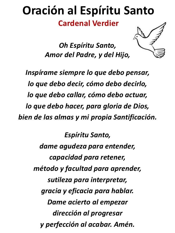 Oración Al Espíritu Santo