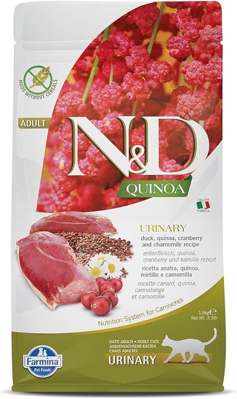 Farmina N&D Quinoa Duck Adult Dry Cat Food, Promotes Urinary Tract Health