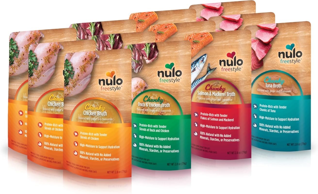 Nulo Freestyle Grain-Free Wet Cat Food Broth for Indoor Cats, High Protein, No P...