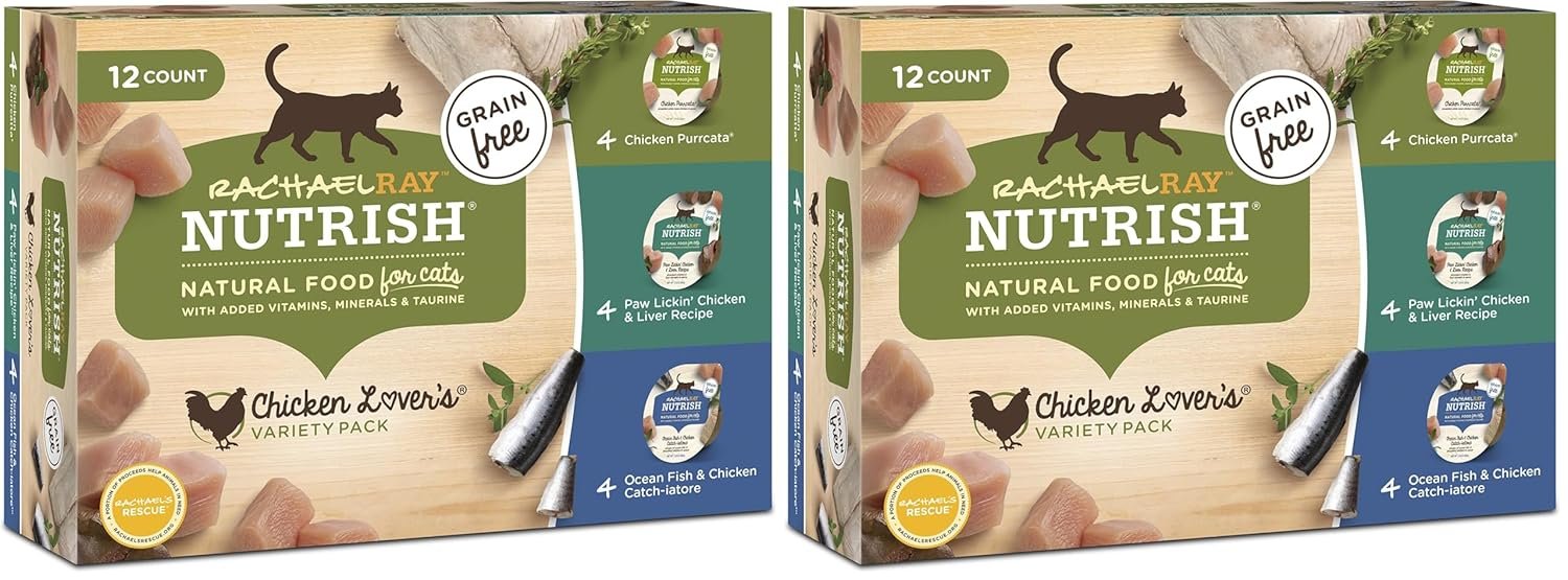 Rachael Ray Nutrish Grain-Free Wet Cat Food for Indoor Cats, Chicken Variety