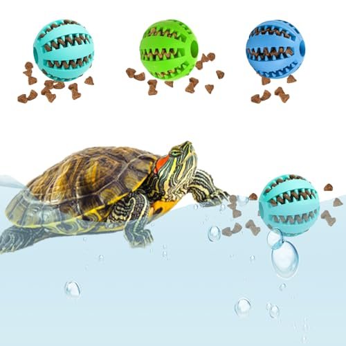3PCS Aquatic Turtle Enrichment Toys - Turtle Feeder Ball