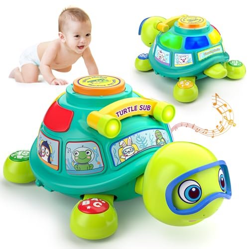 ToddlerCley Musical Turtle Baby Toys 6-12 Months, Bilingual...