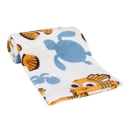 Disney Finding Nemo Orange, Aqua & White Turtle Baby Blanket