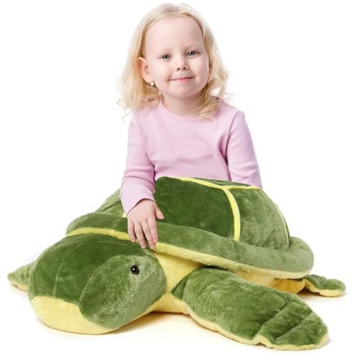 MorisMos 33 inch Giant Turtle Stuffed Animal, Green Plush...