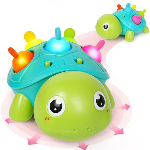 TSYAN Baby Toys 6-12Months, Musical Turtle Crawling Infant...