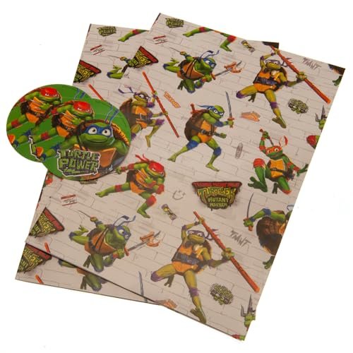 Danilo Teenage Mutant Ninja Turtles Gift Wrap, 2 Sheets Tags