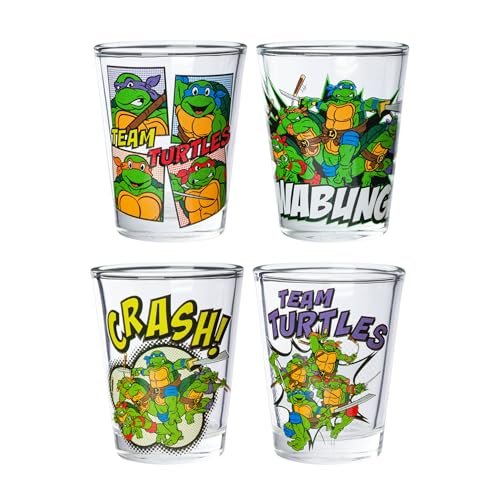 Silver Buffalo Teenage Mutant Ninja Turtles TMNT Mini Glass...