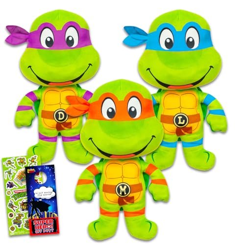 Teenage Mutant Ninja Turtles Plush Toy Set 3 Pack Bundle