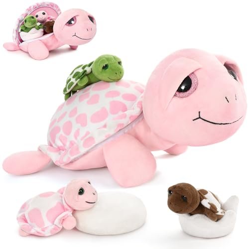 MorisMos Sea Turtle Stuffed Animal with Babies,14 Inch...