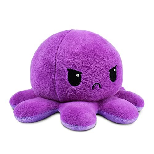TeeTurtle Reversible Octopus Plushie 4-Inch Dark Purple and...
