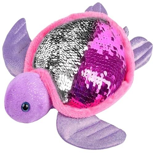 ArtCreativity Flip Sequin Sea Turtle Plush Toy, 10.5 Inches