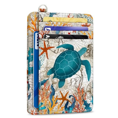 Yonlevres Credit Card Holder Slim Wallet, Sea Turtle RFID...