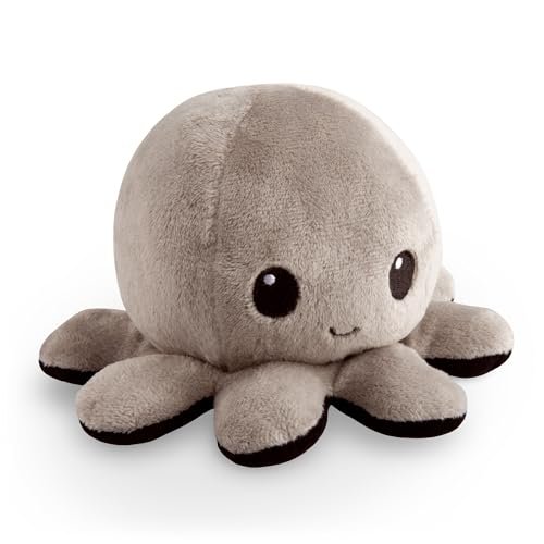 TeeTurtle Reversible Octopus Plushie 4-Inch Black + Gray...