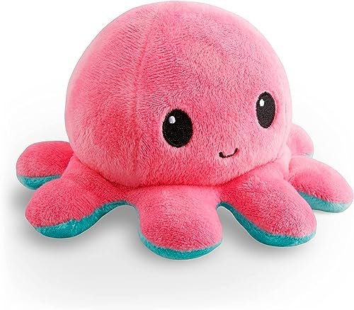 TeeTurtle Reversible Octopus Plushie 4-Inch Pink + Aqua...