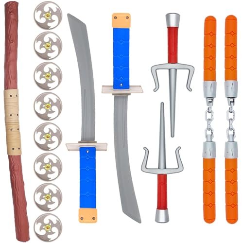 FHARLXQ Ninja Warrior Toy Plastic Weapons Role Play Set