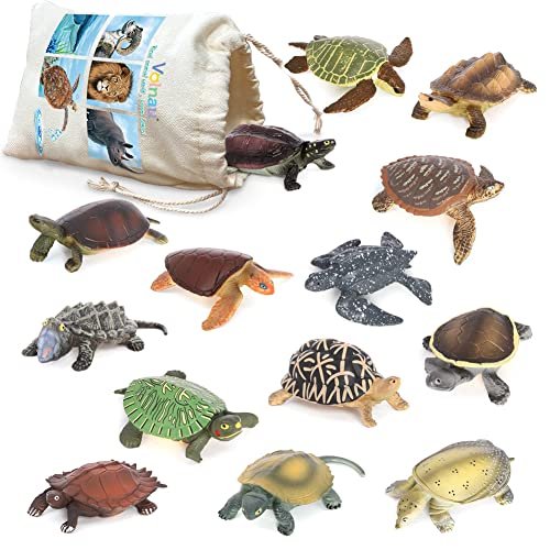 Volnau Mini Sea Turtle Figures 14PCS Animal Toy Figurines