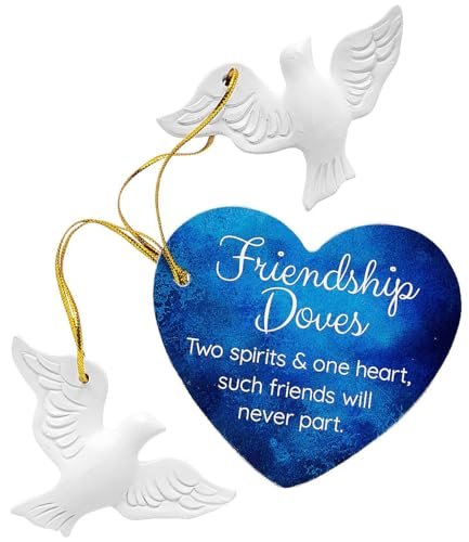 Turtle Dove Ornaments Sets with Friendship Cards, 2.5 Inch