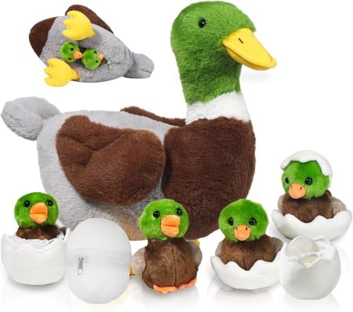 7 in 1 Mallard Duck Stuffed Animals with Baby Ducklings