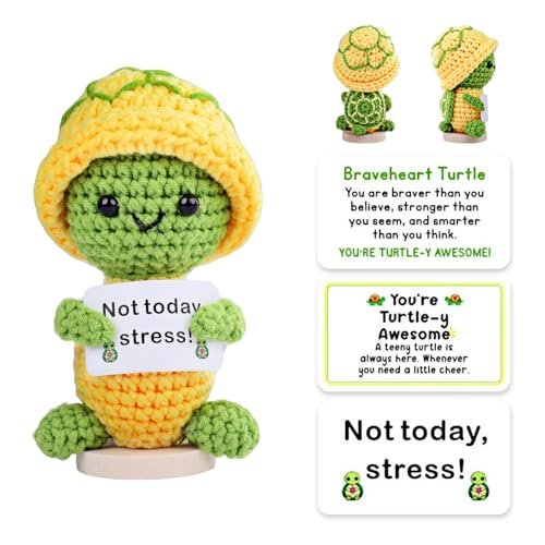 Pudthin Cute Crochet Turtle Gift with Multiple Positive...