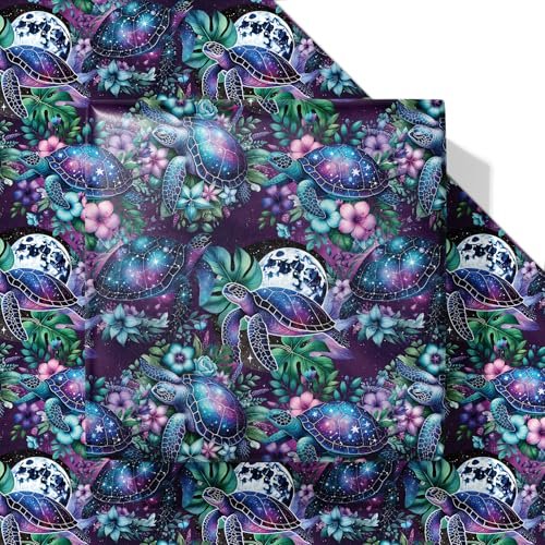 Altarho Turtle Wrapping Paper Sheet for Mom, 6 Blue Sheets
