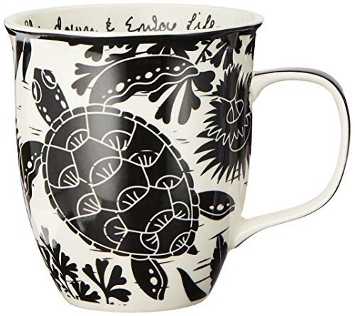 Karma Gifts 16 oz Black and White Sea Turtle Mug