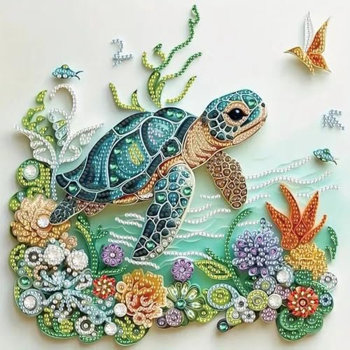ZQEATRY Sea Turtle Animal Special Shape Diamond Art Kit
