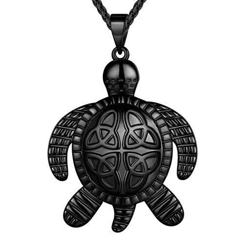beautlace Turtle Necklaces Celtic Knot Pendant Black Gun...