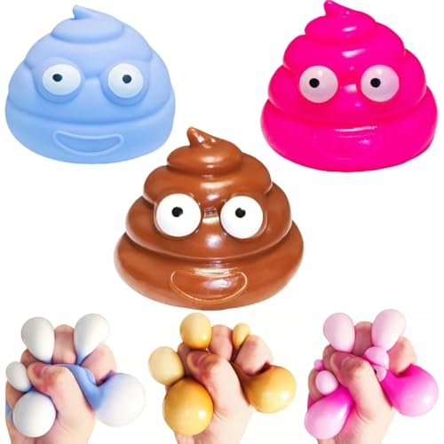 3 Pack Poop Stress Balls Sensory Fidget Squishy Toys