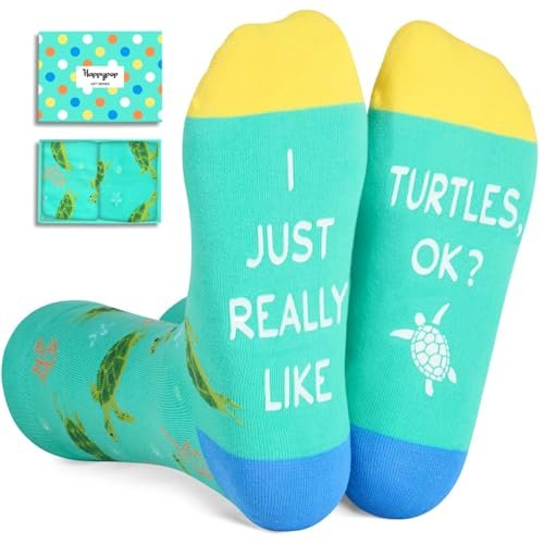 HAPPYPOP Turtle Gifts for Women Men - Sea Turtle Socks