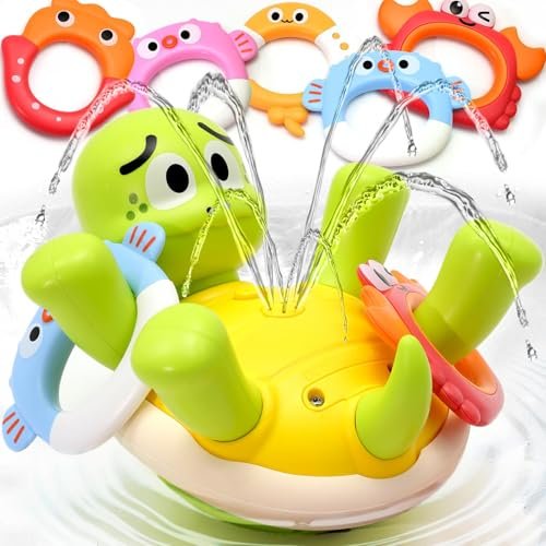 Sizobi Baby Bath Toys, Rechargeable Turtle Bath Toy...