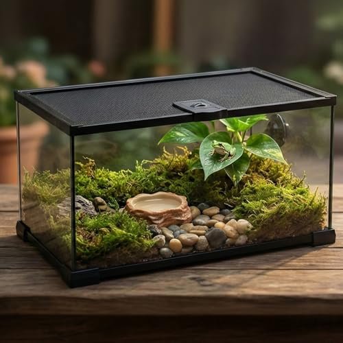 Veectgoo 10 Gallon Reptile Tank: 20x12x10 Leopard Gecko...