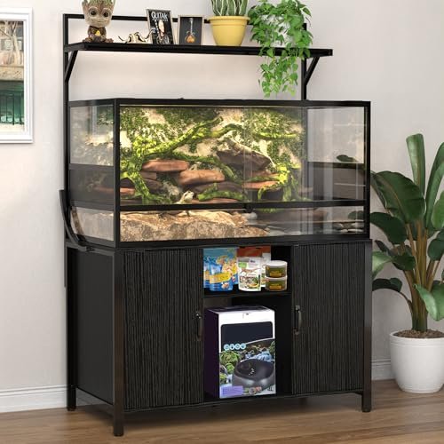 GDLF Reptile Tank Stand Terrarium Stand with Storage Cabinet