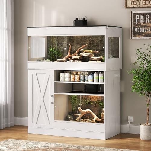 Terroute Dual Reptile Enclosure with Stand for Multiple Pets