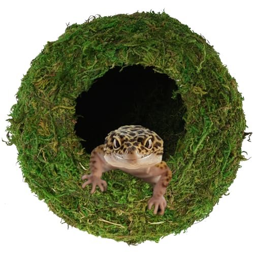 USMOLA Mossy Caves, Artificial Green Moss Caves Reptile Hide