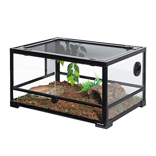 REPTI ZOO Full Glass 20 Gallon Reptile Front Opening Tank