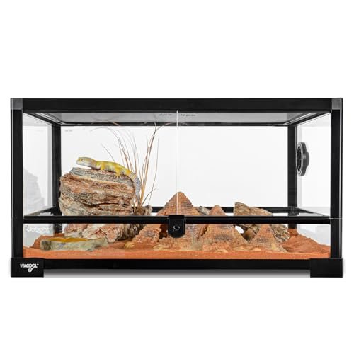 Reptile Tank 20 Gallon, 360°Full Vision Glass Front Opening