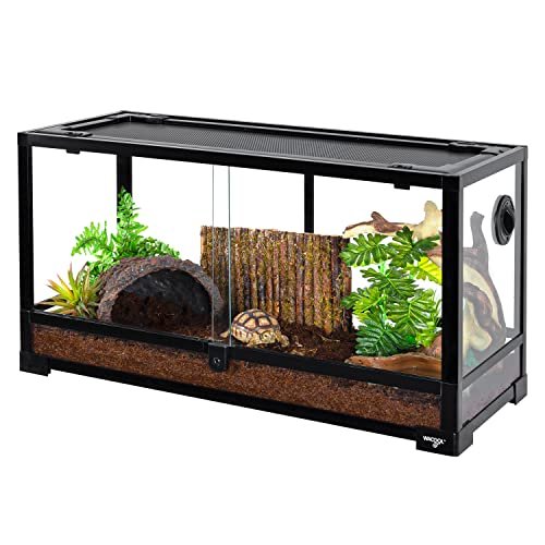 WACOOL TERRA Large Reptile Tank 25 Gallon, Full Vision Glass