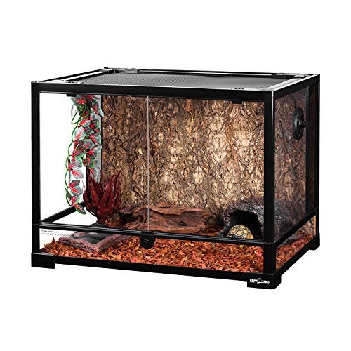 REPTI ZOO Large 34 Gallon Reptile Glass Front Opening Tank