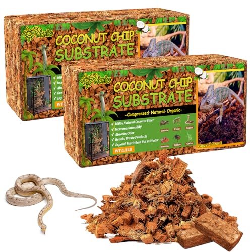 Riare 2 Pack Natural Coconut Chip Substrate for Reptile...