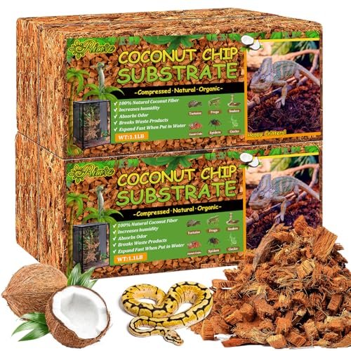 Riare 4 Pack Natural Coconut Chip Substrate for Reptiles