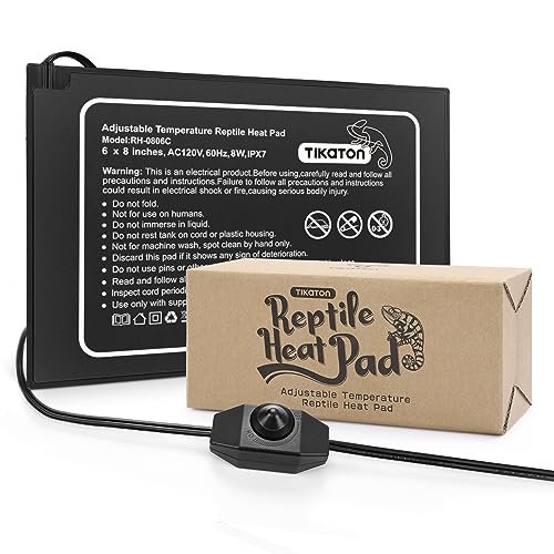 Tikaton Reptile Heat Pad - Adjustable Temperature Under...