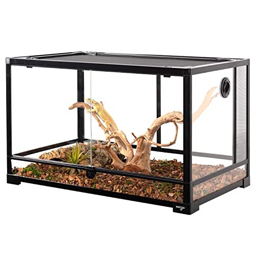 WACOOL Tempered Glass 40 Gallon Reptile Tank, Front Opening...