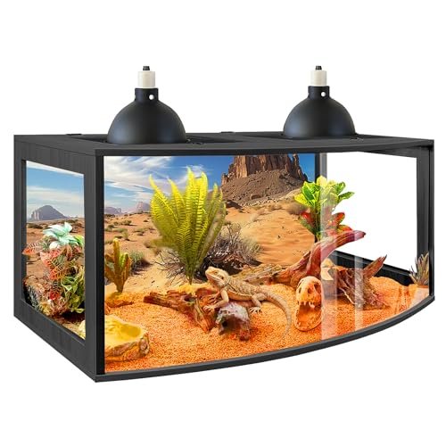 PROLEE Bearded Dragon Tank, Curved Reptile Enclosure, 60...