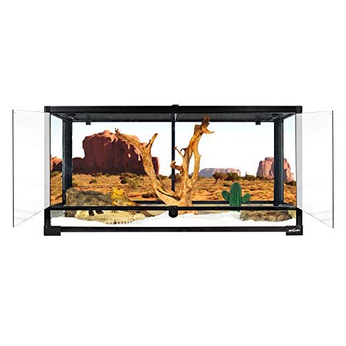 REPTI ZOO 50 Gallon Reptile Glass Terrarium Double Hinge...