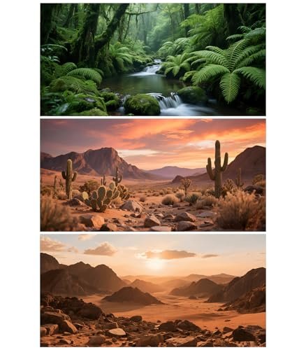 Xereooe 3 Pack Terrarium Background 36x18 inches Polyester...