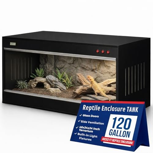 120 Gallon Bearded Dragon Tank - 4x2x2 Reptile Enclosure