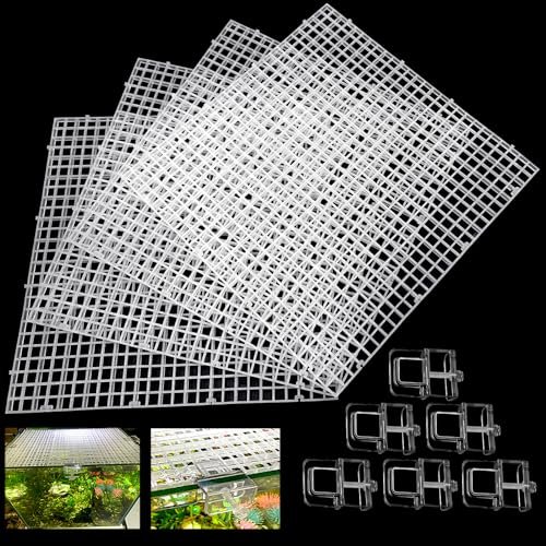 4 Aquarium lid Hood Fish Tank top Plastic Grid Panel