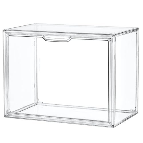 Clear Acrylic Display Case, Stackable Plastic Storage Bins...