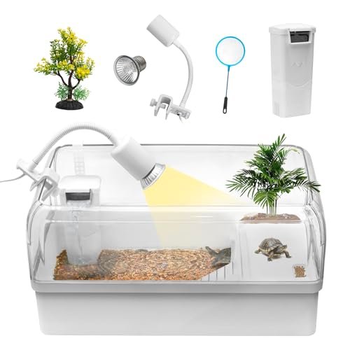 Clioran Turtle Tank Acrylic Habitat Kit with Filter and...