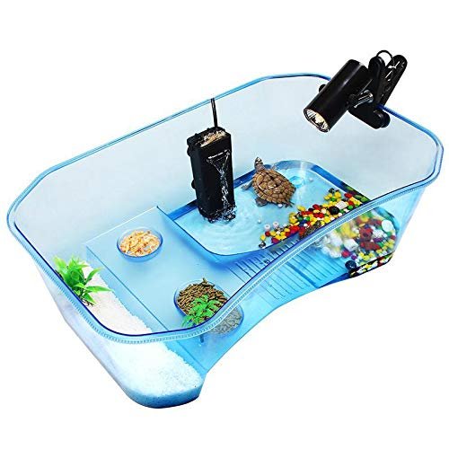 Turtle Tank with Multi-Function Areas, Easy Assembly, for...